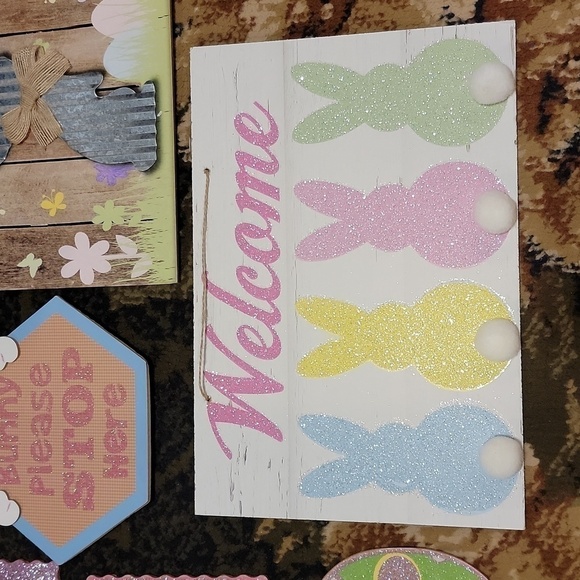 Easter Decor 4 hanging & 1 pack of sugar eggs sparkly fun & festive - Picture 10 of 13